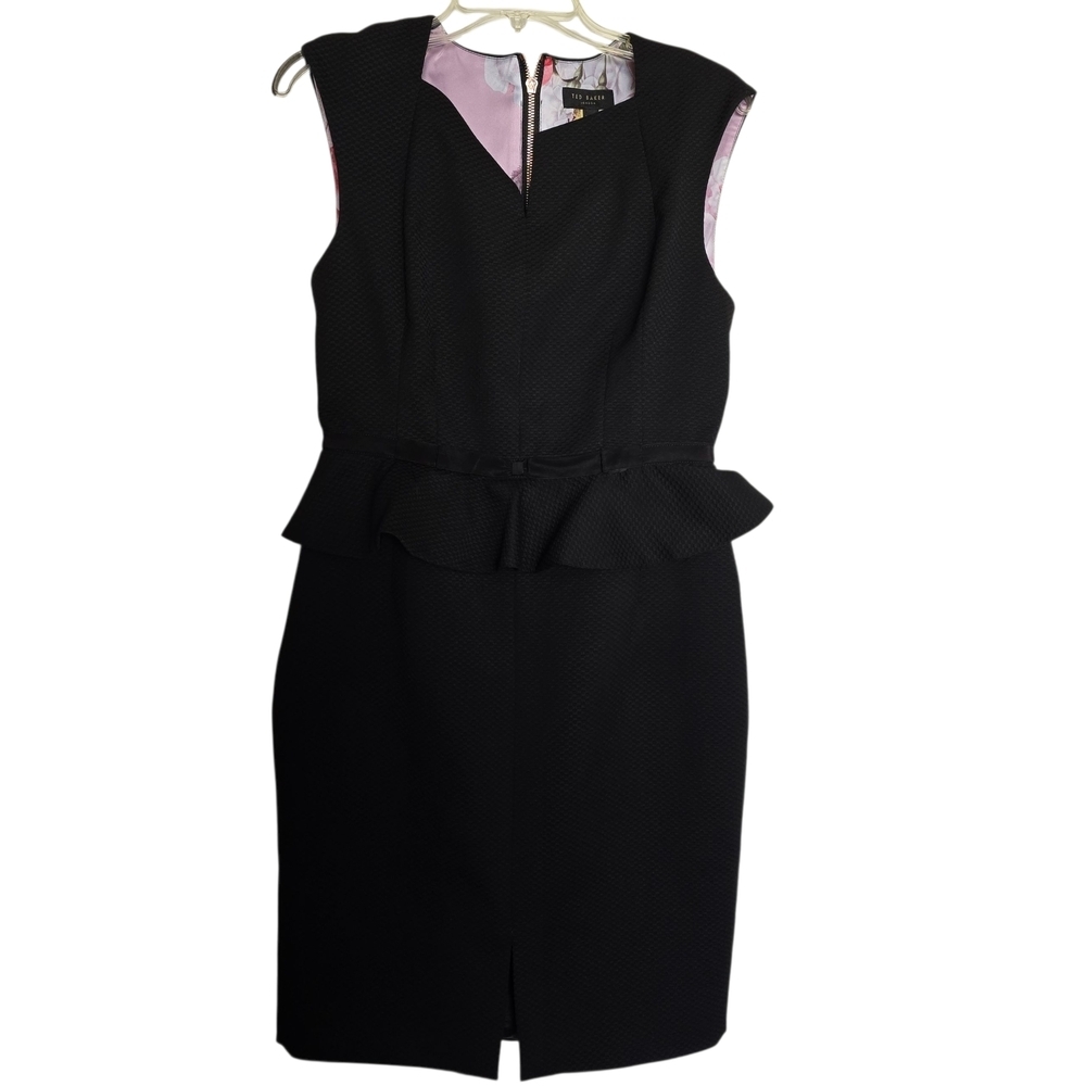 Ted Baker Black Peplum Midi Dress